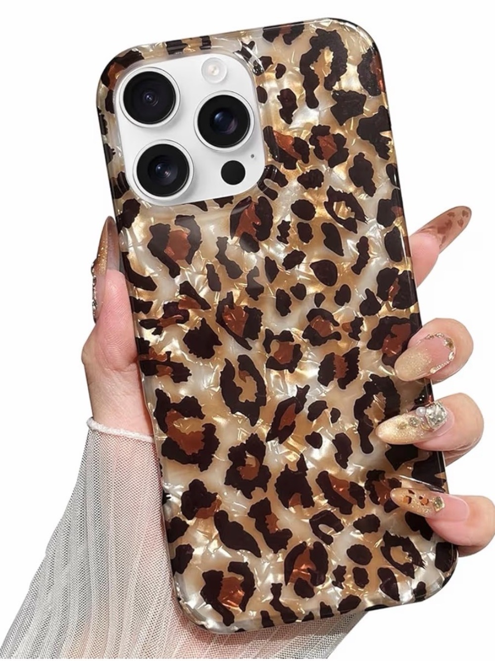 Leopard Print iPhone 16 Pro Case & Phone Charm strap